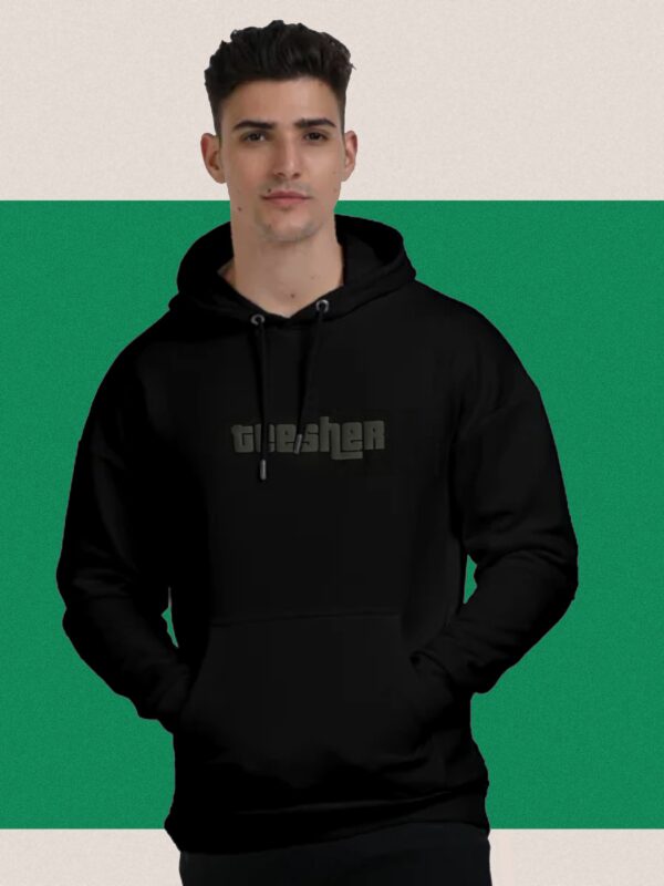 Teesher "W E L E H" Black Puff Print Hoodie - Image 2