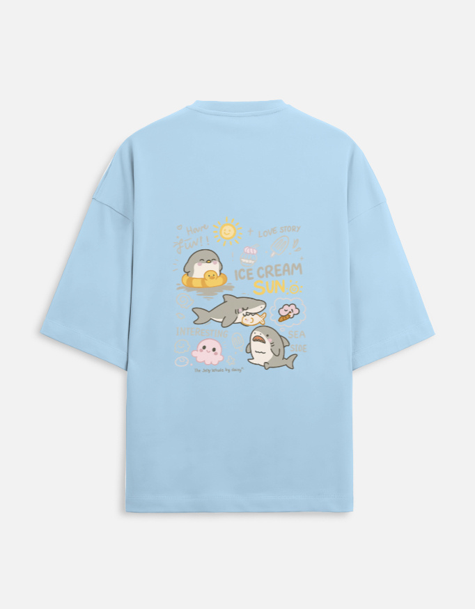 Baby shark Oversized Unisex T shirt - Image 2