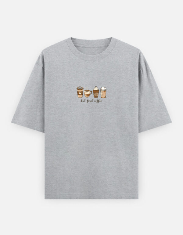 Coffee Cup Printed Unisex Oversized T-Shirt - Image 2