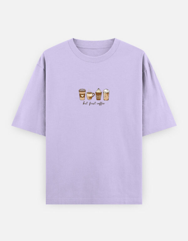 Coffee Cup Printed Unisex Oversized T-Shirt - Image 4