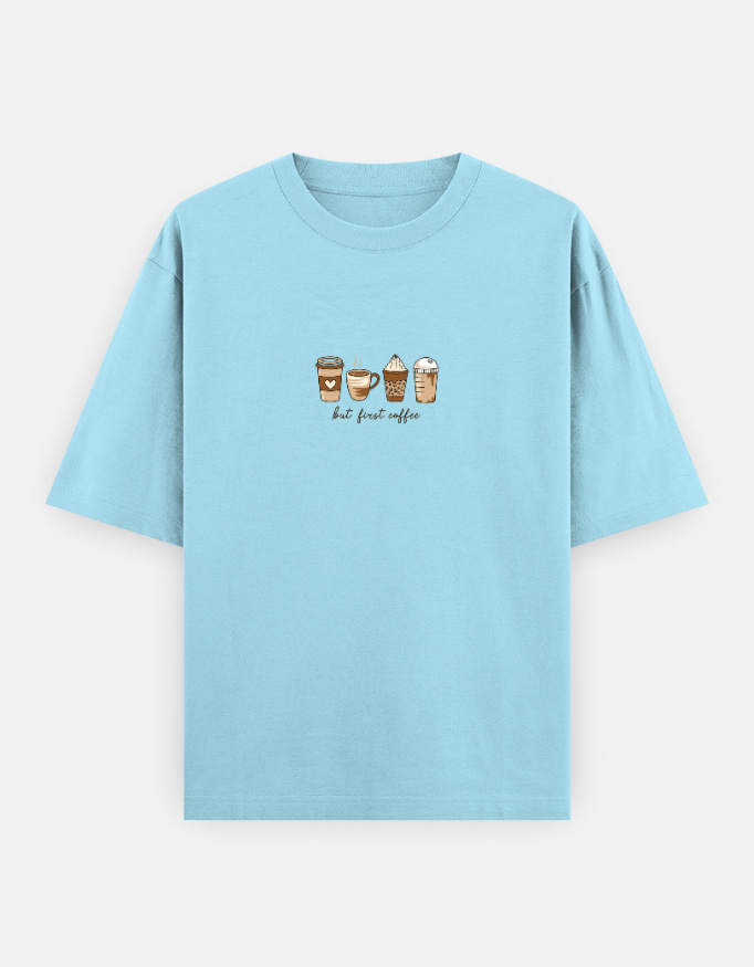 Coffee Cup Printed Unisex Oversized T-Shirt